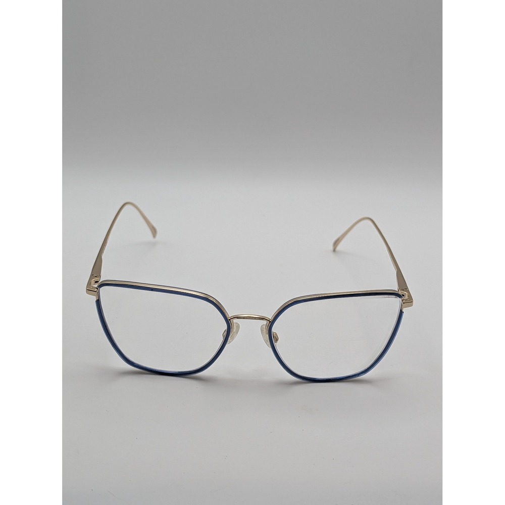 Rag & Bone RNB3028 Blue Gold Eyeglasses Frames Only 55-17 Geometric Metal Womens